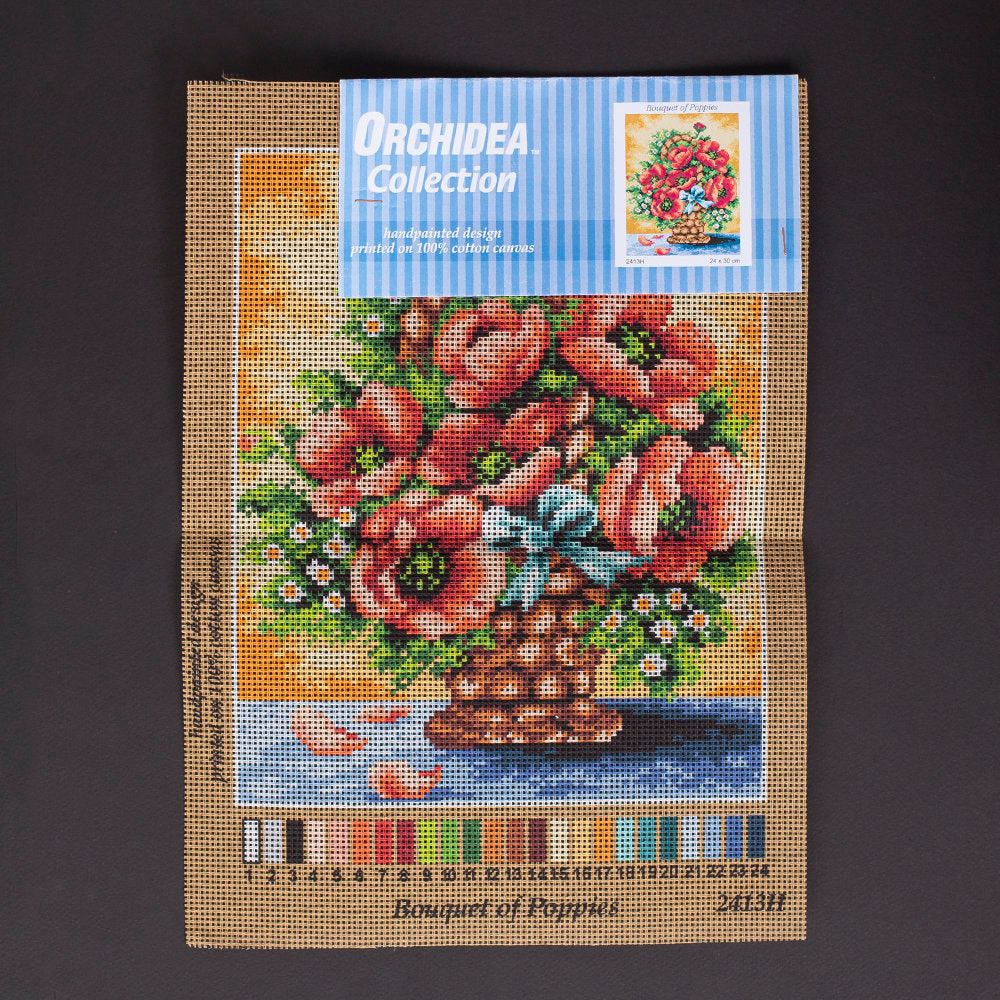 Orchidea 24x30cm Sepette Çiçekler Baskılı Goblen - 2413H